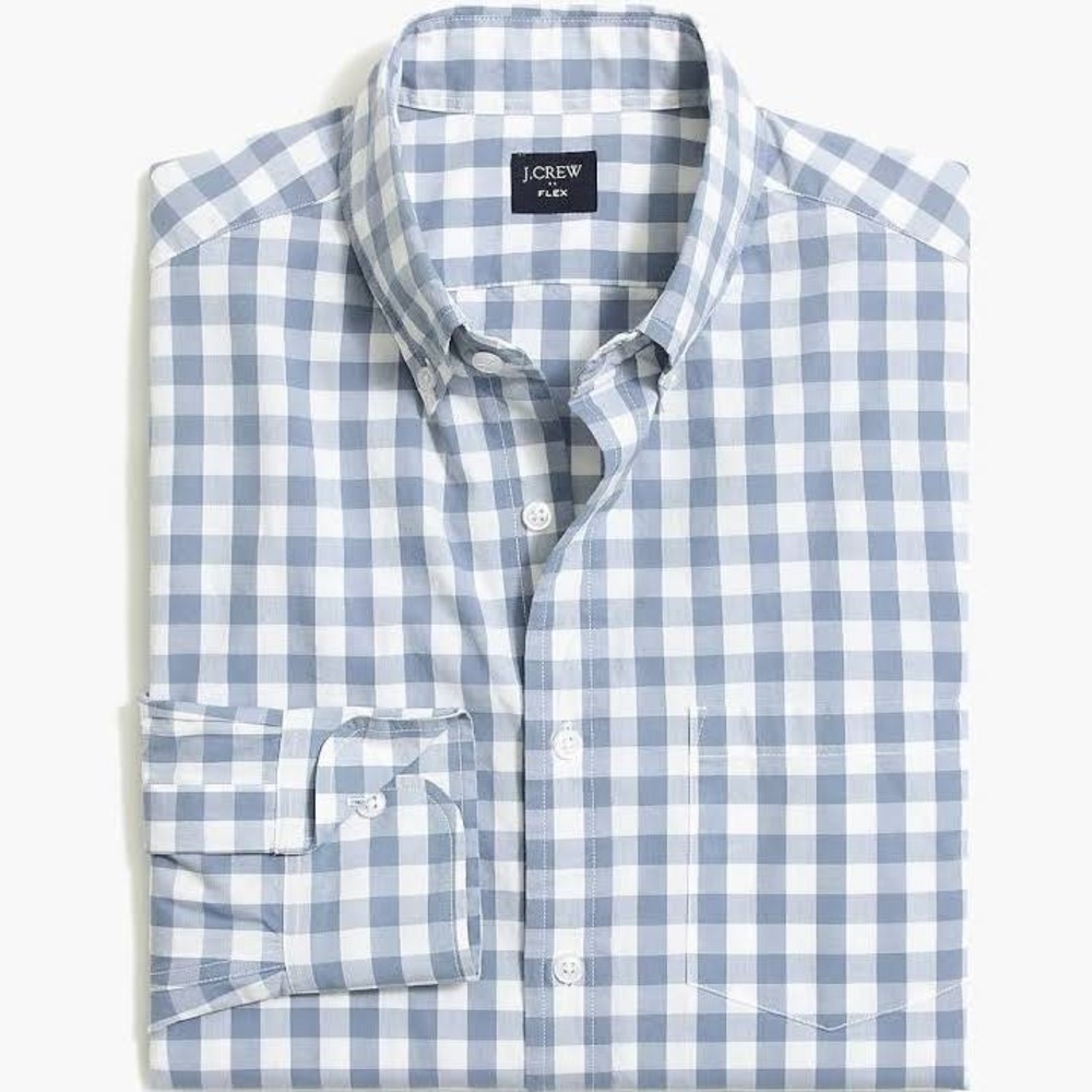 J. Crew Slim Gingham Flex Casual Button Down Shirt